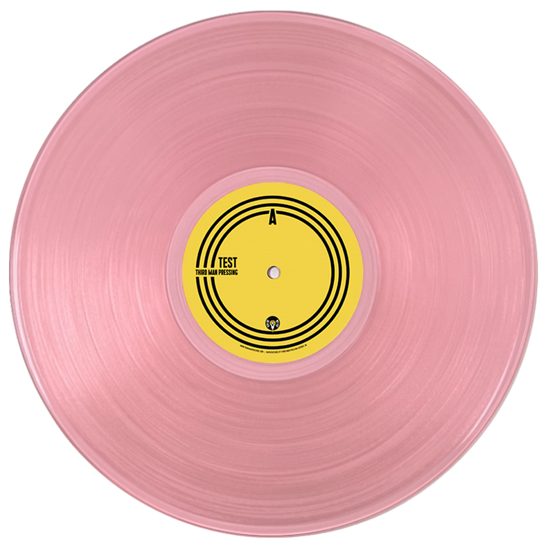 Clear Pink color vinyl on white background